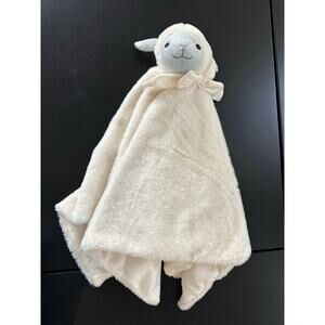 Mon Lapin Lamb Security Blanket Lovey Plush Cream Baby Blanket 28x28
